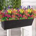 Artificial Flowers for Outdoor,20 Bundle UV Resistant Fake Flower Outdoor Faux Flowers Plastic Plants Shrubs for Indoor Outside Garden Home Decor(Mix Colors)