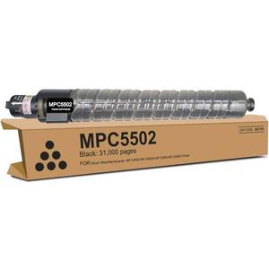 MP C4502 C5502 Black Toner Cartridge 1 Pack, 841751 Compatible with Ricoh Aficio/Savin/Lanier MP C4502 C4502A C5502A C5502 Printer | 31,000 Pages