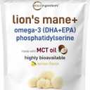 Micro Ingredients Lions Mane+ with Omega-3 EPA DHA & Phosphatidylserine  240 Softgels with MCT Oil for Better Absorption  Fruiting Body & Mycelium Superfood Mushroom Extract  Lemon Flavored