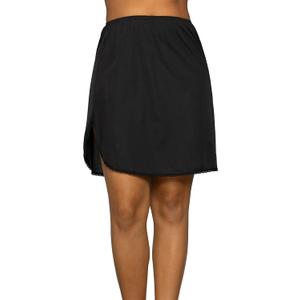 Vanity Fair Women's Anti-Static Nylon Half Slip for Under Dresses,  (Large, 20 Inch - Single Slit - Black)
