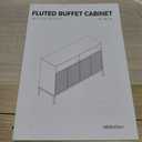 Mericonia Farmhouse Buffet Sideboard Cabinet with Storage, Fluted Coffee Bar with Doors and Adjustable Shelves, Modern Wood Console Cabinet for Kitchen, Livingroom (Fluted 4 Door, Natural)