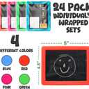 Mini Chalkboard for Kids - (Pack of 24) Goodie Bags Stuffers for Kids Mini Chalkboard Each with 2 Chalk Sticks, and 1 Eraser for Boys and Girls Birthday Party Favors