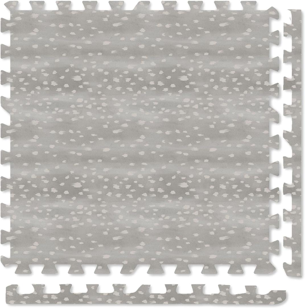 Play Platoon Non-Toxic Large Kids Play Mats for Floors - Extra-Thick Interlocking Foam Tiles. Puzzle Mat Pieces with Border, Neutral Playmat Rug for Toddlers & Children, Beige, 72 x 72 inch