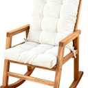 Rocking Chair Cushion Set Tufted with Ties, Non-Slip High Back Chair Pads for Adirondack Nursery Porch Rockers, Size 17 inches x 17 inches