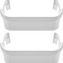 240351601 Refrigerator Freezer Door Bin Side Shelf for Kenmore Frigidaire Refrigerator 240351607 891154 AP2115974 PS430027 AH430027 EAP430027, White (2 Pack)