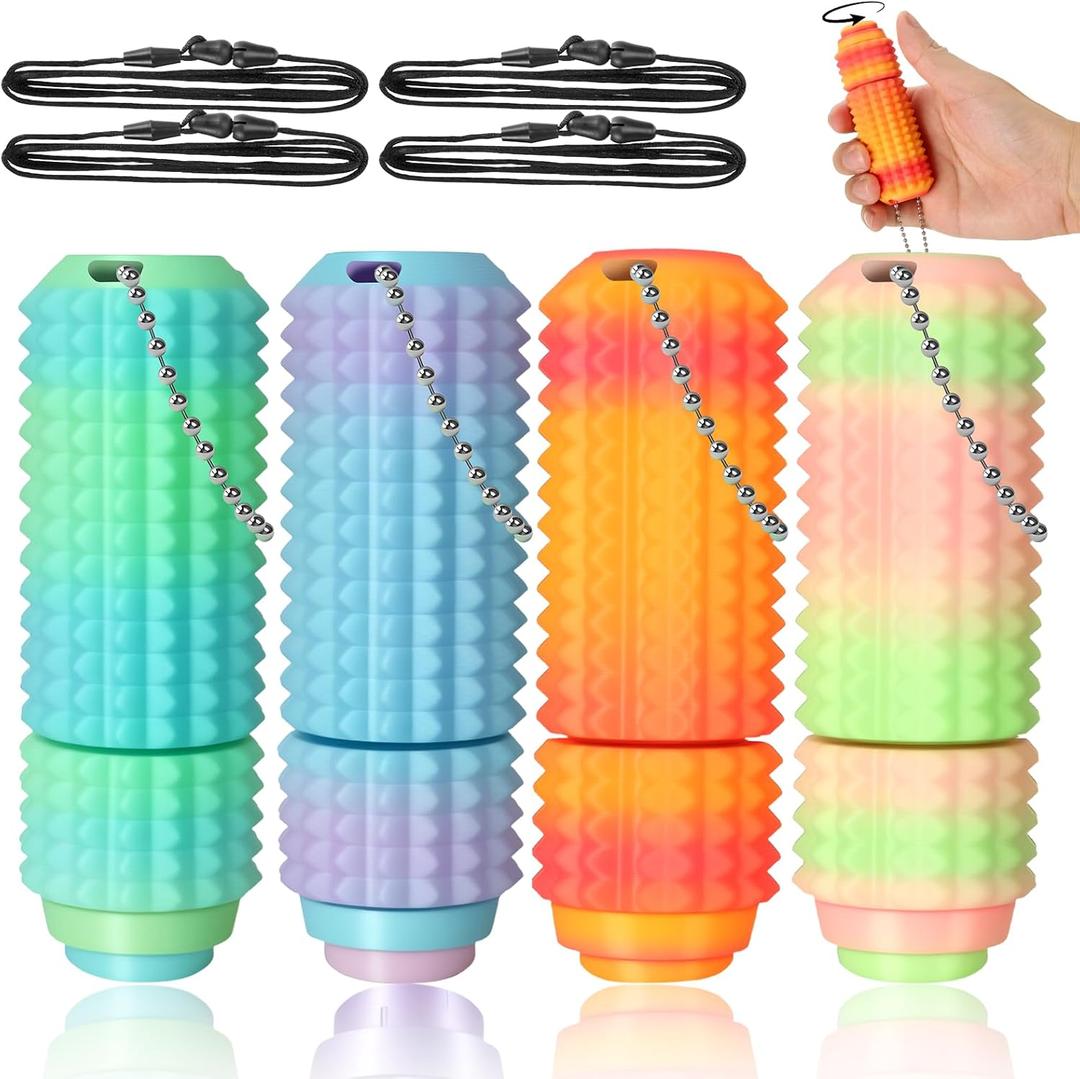 4PCS Little Ouchies Fidget Toys, Portable Spiky Grippie Stim Tool, Pocket Mini Fidget Toy for Adults, 3D Printed Stim Sensory Key Anxiety and Stress Relief, Gifts for Adult with Autism ADHD