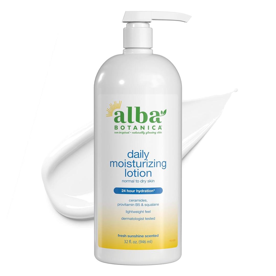 Alba Botanica Hydrating Moisturizing Lotion for Dry Skin with Vitamin E and Shea Butter, 32 Oz