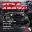 American Modified Goliath Grille w/LED Amber Lights Compatible with 2018+ Jeep Wrangler JL and 2020+ Gladiator JT Models w/o TrailCam, Matte Black