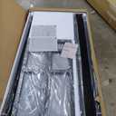 Aquzee Computer Desk with Hutch and Bookshelves, Large Leg Room 55 inch Width Black Desk with Space Saving Storage Shelves, Easy Assemble and All Hardware and Tools Included