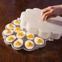 Deviled Egg Container with Lid - Food Storage Containers Hold 18 Hard-Boiled Eggs Each for Catering, Parties, or Buffet by Classic Cuisine