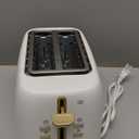 West Bend Timeless 2-Slice Toaster with 7 Browning Levels, Bagel/Waffle/Defrost Settings, High-Lift Lever, Anti-Jam, Easy-Clean Crumb Tray, 2-Slice, White/Gold