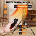 Electric Outdoor Heater, 1500W Carbon Infrared Heaters with Remote, Tripod Mounted Radiant Patio Heater with 3 Heat Settings, 8H Timer for Outdoor, Garage, Yard