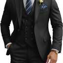 Mens Suit 3 Piece Slim Fit Suits for Men Double Breasted Suit Wedding Prom Suits Formal Business Dinner Tuxedo, XL