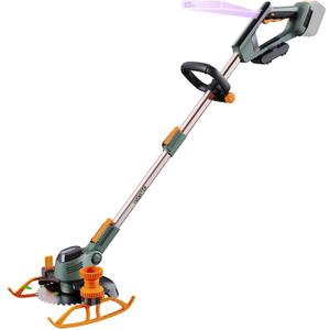 Lawn Mower, (21V 2x4.0A Battery & Charger), 4-in-1 Grass Trimmer/Wheel Edger/Mini-Mower/Brush Cutter, with 2 x Saw Blades, 2 x Metal Blades, 20x Grass Cutting line