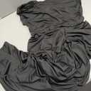 Floerns Women's Elegant Long Dress Asymmetrical Off Shoulder Ruched Slit Bodycon Cocktail Dresses Black Medium