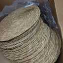13 Inch Round Woven Placemats Set of 24, Boho Farmhouse Rustic Rattan Wicker Braided Chargers for Dining Table, Water Hyacinth Jute Place Mats for Dinner Plates, Outdoor Patio & Wedding Decor