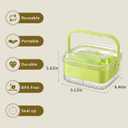 Divided Chilled Serving Tray for Parties,Ice Chilled Party Platter,Ice Serving Bowl with Lid and Handle,Charcuterie Serving Board,Cold Dish Dip for Fruit Seafood Vegetable Shrimp Cocktail Appetizer... (Green)