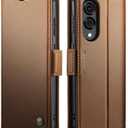 QLTYPRI Wallet Case for Samsung Galaxy S25 Edge, Premium PU Leather Magnetic Flip Folio Case with RFID Blocking Credit Card Slots Kickstand Shockproof Protective Phone Cover - Brown