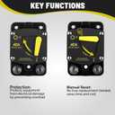 40 Amp Circuit Breaker DC 12V - 48V, Ozikutech 40 Amp Breaker for Solar System Trolling Motor Marine Boat Car Audio RV Battery - Manual Reset & Waterproof