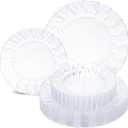 Lullaby 60PCS Clear Scalloped Plastic Plates, Disposable Elegant Party Plates Include 30pcs Dinner Plate 10.25", 30pcs Plastic Dessert Plate 7.5", Perfect for Wedding and Party