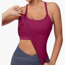 MathCat Workout Tank Tops for Women with Built in Bra, Sleeveless Gym Tops Seamless Racerback Athletic Yoga Shirts Size M