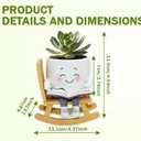 Smily Face Rocking Chair Reading Book Planter Pots, Cute Resin Flower Head Succulent Planters for Indoor Plants, Gift IdeaI for Mother Christmas Birthday with Drainage Hole