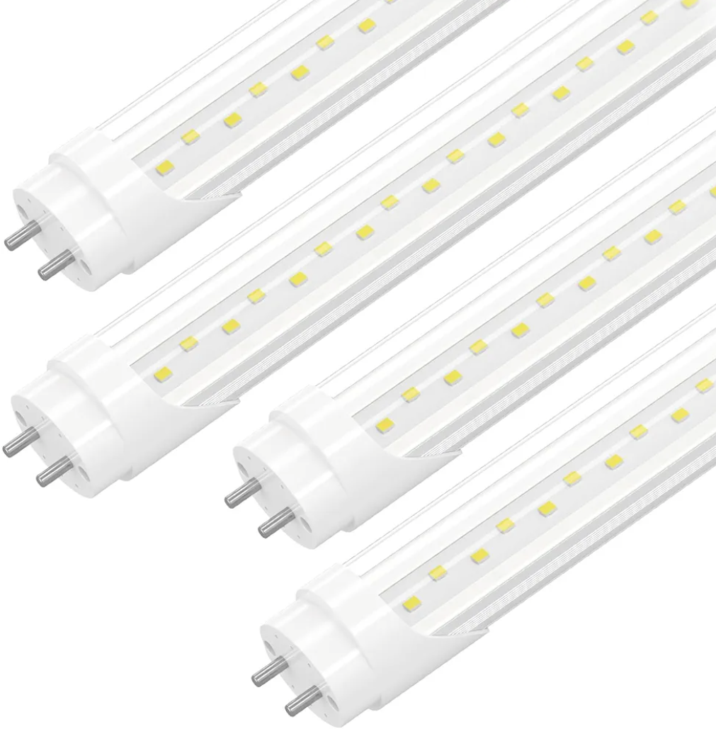 4-Pack T8 LED 4FT Type B Light Bulbs, Ballast Bypass, 4 Foot LED Tube Lights Replacement, 24W 3120LM 6500K for G13, Double Row Lamp Beads, ETL Listed, Dual-Ended, Clear Cover 4-Pack T8 LED 4FT Type B Light Bulbs, Ballast Bypass, 4 Foot LED Tube Lights Replacement, 24W 3120LM 6500K for G13, Double Row Lamp Beads, ETL Listed, Dual-Ended, Clear Cover