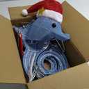 Outdoor Beach Christmas Decorations, 26.7 Inch 3D Lighted Seahorse Coastal Christmas Yard Decor with Santa Hat and Ball, Lighted Xmas Holiday Lawn Stakes for Home Party Garden Patio Display