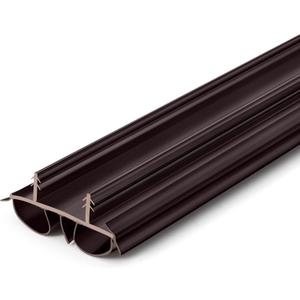 Pushglossy 1 Pcs 36" Double Bubble Kerf Door Sweep 1-3/4" Wide Vinyl Weatherstrip Seal for Exterior Doors, Energy Efficient Draft Stopper, Easy Slide in Installation, Blocks Dust/insects/noise (Brown)