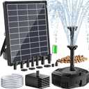Antfraer 7W Solar Pond Filter with Battery Backup, Solar Pond Filter with Water Pump, Pond Pump with Shortage Protection For Small Pond Bird Bath Fish Ponds