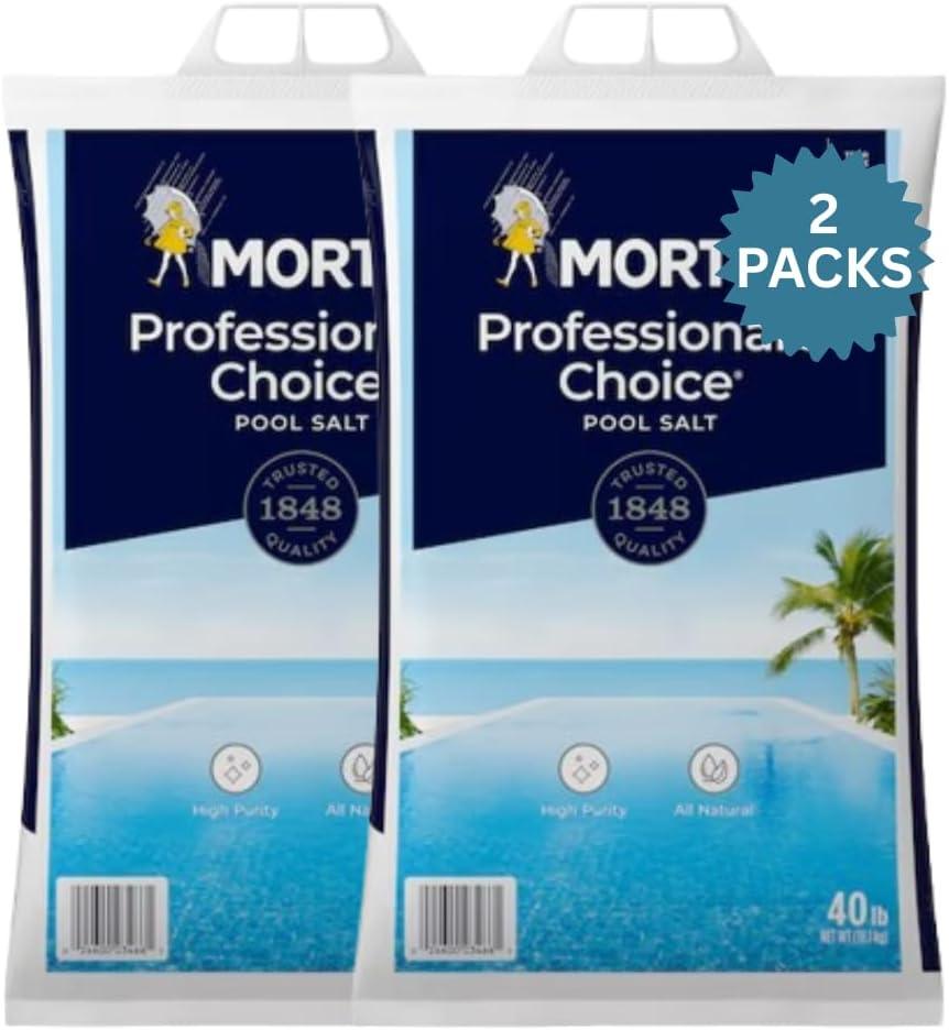 Professionals Choice Pool Salt All-Natural, Fast-Dissolving Formula for Saltwater Pools 40 lb Bag 2 Pack