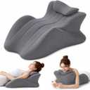 Large 27° Memory Foam Wedge Pillow for Back & Leg Support（Dark Gray）