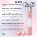 Spa Sciences ISLA Ice + Heat Contouring Roller (Face, Neck, and Dcolletage)  Including Steel + Bonus Genuine Rose Quartz Globes