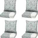 Arden Outdoor Foam Deep Seat Cushion (4-Pack), 22x24, Premium High-Density Foam, Never Flattens, Weather-Proof for Patio Chair Sofa Couch, Pistachio Botanical