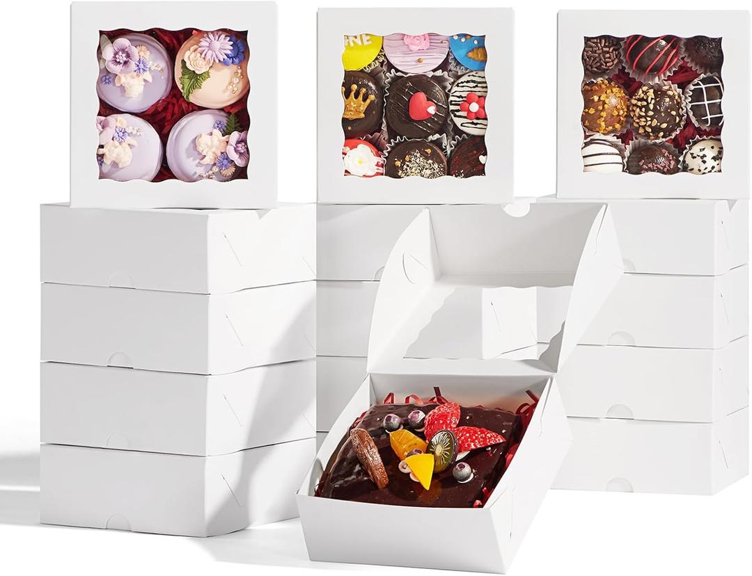5x5x2 Inch Truffle Boxes Pastry Gift Boxes Bakery Boxes Cookies Boxes Soap Dount Box Chocolate Covered Strawberries Boxes Browine Cake Treat Box for Party Favors