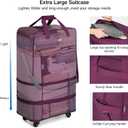 Hanke Suitcases with Wheels Expandable Foldable Luggage Bag Suitcase Collapsible Rolling Travel Bag Duffel Bag for Men Women Lightweight Suitcases without Telescoping Handle, Purple