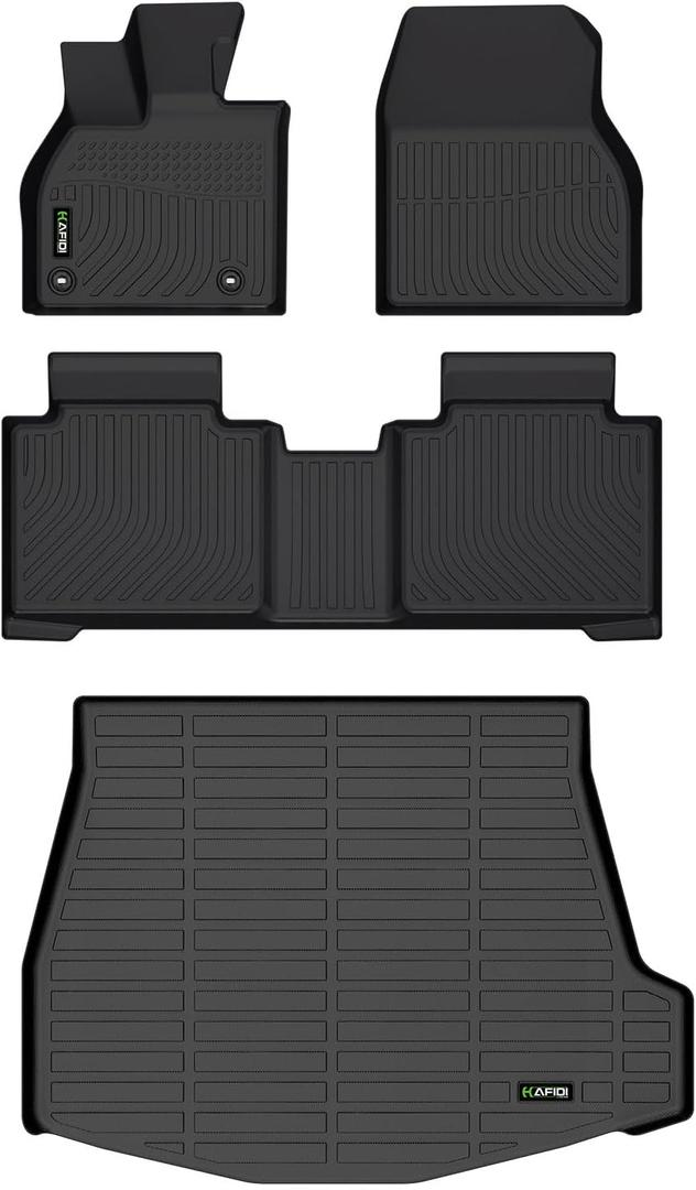 All Weather Car Floor Mats & Cargo Liner Set for Subaru Solterra 2023 2024 2025/ bZ4X 2023 2024 Custom Fit Accessories - Black