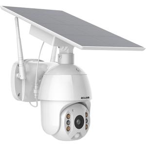 SOLIOM Solar Powered Security Camera Outdoor Wireless, 360 Pan Tilt WiFi Camera with Color Night Vision, PIR Human Detection, 2-Way Talk, Cloud Storage, No Monthly Fee, Compatible with Alexa