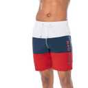 Nautica Men's Quick Dry Classic Logo Tri-Block Series Swim Trunk, XL