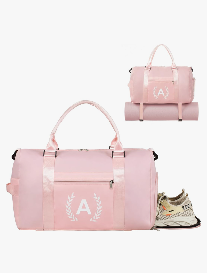 Gym Bag for Women & Men, Fitness Workout Sports Travel Duffle Bag with Wet Pocket & Shoes Compartment, Great Present for Gym Lovers