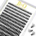 B&Q Lash Clusters 280PCS Natural Eyelash Clusters 50D D 18mm Individual Lash Wispy Eyelash Extension with Soft Thin Band Classic Look Pestaas Postizas Comfortable DIY at Home(50D-D-18mm)
