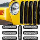 RT-TCZ Black Honeycomb Mesh Front Grill Inserts Kit for 1997-2006 Jeep Wrangler TJ & Unlimited - (7PCS)