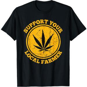 Funny T-Shirt Support Your Local Farmer, Black, Size M