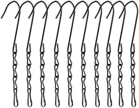 Pack of 2, Heybe 10 Pcs Heavy Duty Hanging Chains for Bird Feeders, Black Chains with Clip for Hummingbird Feeders, Planters, Lanterns and Ornaments
