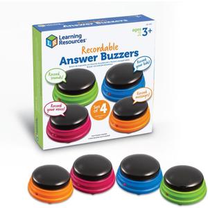 Learning Resources Recordable Answer Buzzers - Set of 4, Ages 3+ | Pre-K Personalized Sound Buzzers, Recordable Buttons, Game Show Buzzers, Perfect for Family Game and Trivia Nights Learning Resources Recordable Answer Buzzers - Set of 4, Ages 3+ | Pre-K Personalized Sound Buzzers, Recordable Buttons, Game Show Buzzers, Perfect for Family Game and Trivia Nights