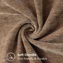 decorUhome Fall Chenille Soft Cozy Throw Pillow Covers 24x24 Set of 2, Modern Farmhouse Boho Velvet Decorative Euro Sham Pillow Cases with Stitched Edge for Couch Sofa Bed Home Decor, Brown