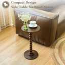 Fultyle Round Side Table, Small Drink Table for Small Spaces, Modern Accent Nightstand with Solid Wood Leg for Living Room, Bedroom, Corners, and Office (Rustic Brown)