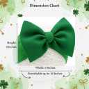 2 x Baby Girl Bows Newborn Headband 0-6 Months Infant Big Bows for Birthday/Baby Shower/Photography/Baby Gifts (Green & four-leaf clover)