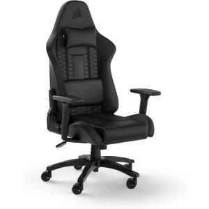 Corsair TC100 Relaxed Gaming Chair - Leatherette - Racing-Inspired Design - Lumbar Pillow - Detachable Memory Foam Neck Pillow - Adjustable Seat Height - Adjustable Armrests - Black Corsair TC100 Relaxed Gaming Chair - Leatherette - Racing-Inspired Design - Lumbar Pillow - Detachable Memory Foam Neck Pillow - Adjustable Seat Height - Adjustable Armrests - Black