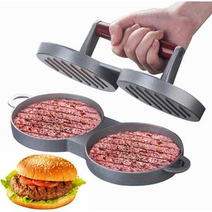 KIGI Double Non-Stick Stuffed Burger Press Hamburger Patty Maker for Meat Beaf (2 in 1)